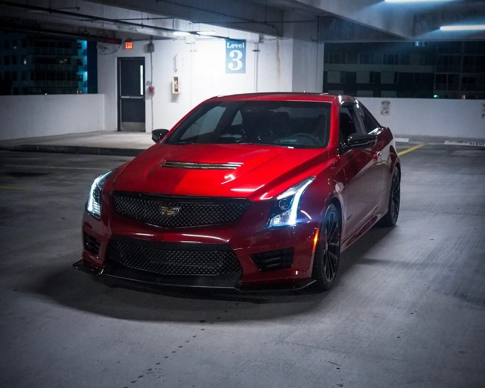 Red Cadillac ATS-V after an Express Detail by AquaBright mobile detailing